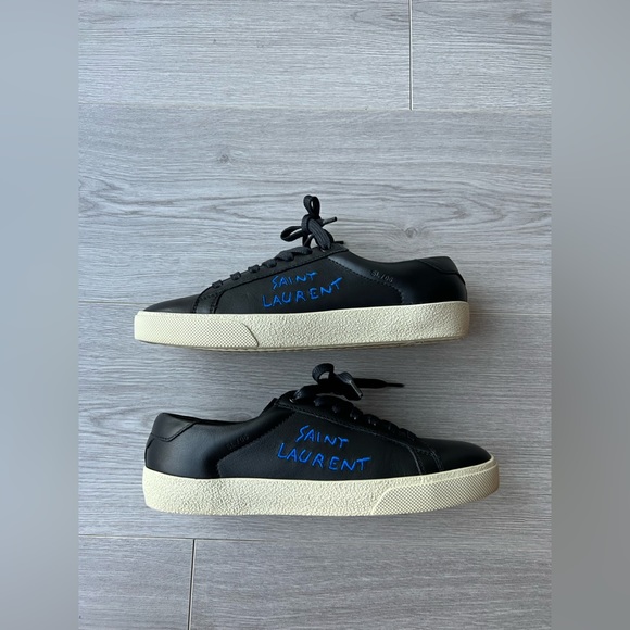 Saint Laurent Court Classic Sneaker Black Size EU 37.5 Great Condition Worn Once - Picture 3 of 9